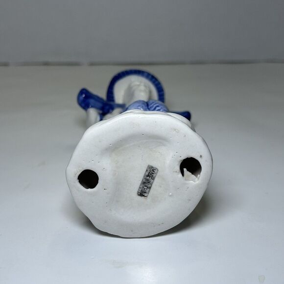 Vintage Victorian/Colonial Porcelain Man Figurine White/Blue Home Decor - Picture 5 of 5